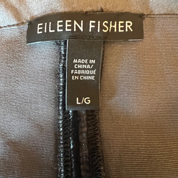 Eileen Fisher Charcoal Gray Silk Blend Velvet Dress, Pockets, Size Large - Picture 8 of 12